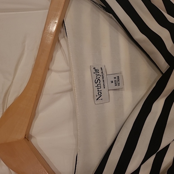 NorthStyle Black Cream Strip Dress - Picture 4 of 6